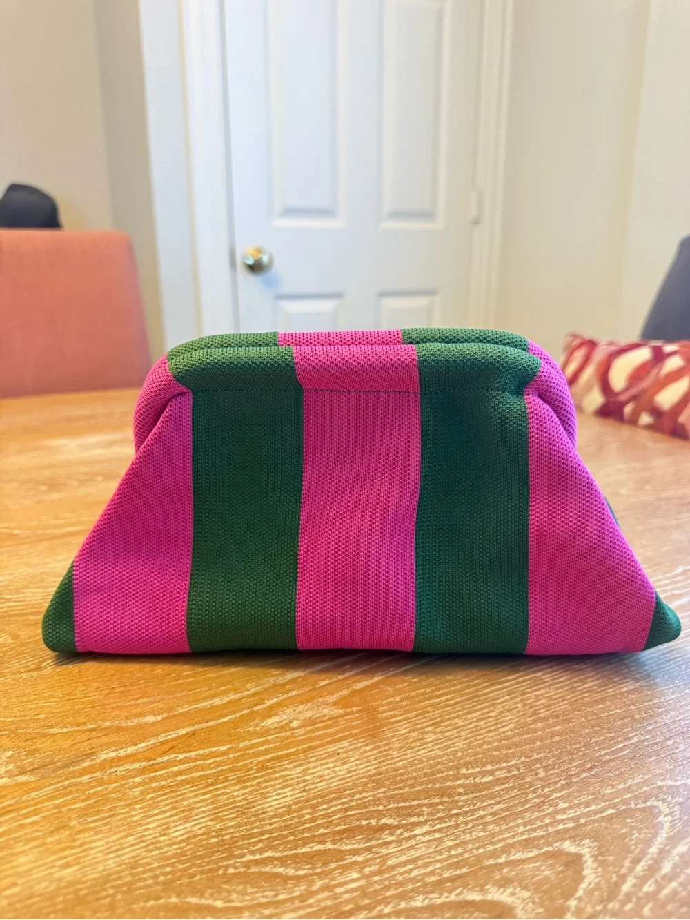 Striped Pink and Green Women’s Pouch